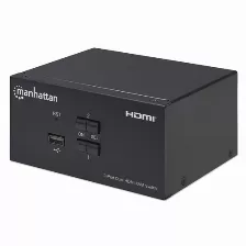 Kvm Manhattan Computadoras Controladas 2, Interfaz Teclado Usb, Ineterfaz De Mouse Usb, Hdmi