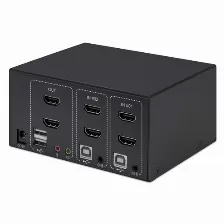 Kvm Manhattan Computadoras Controladas 2, Interfaz Teclado Usb, Ineterfaz De Mouse Usb, Hdmi