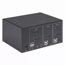 Kvm Manhattan Computadoras Controladas 2, Interfaz Teclado Usb, Ineterfaz De Mouse Usb, Hdmi