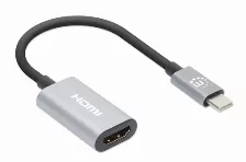 Adaptador De Vídeo Manhattan 153973, 0.11 M, Usb Tipo C, Hdmi, Macho, Hembra, Derecho