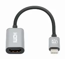 Adaptador De Vídeo Manhattan 153973, 0.11 M, Usb Tipo C, Hdmi, Macho, Hembra, Derecho