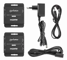 Extensor Ecualizador Manhattan Kit Extensor De Hdmi Sobre Ethernet 4k@30hz 480p, 720p, 1080i, 1080p, Max. Res. 3840 X 2160 Pixeles, Soporta Cat6, 3 Salida Hdmi, Distancia Máxima 70 M