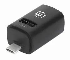 Hub Manhattan, 3 Puertos, Velocidad 5000 Mbit/s, Usb 3.2 Gen 1, Tipo C, 2 Usb A, 1 Usb 2.0, 480 Mbps, Color Negro