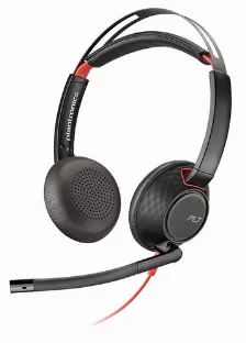 Audífonos Poly Blackwire 5220 Diadema Para Llamadas/música, Micrófono Boom, Conectividad Alámbrico, Conector De 3.5 Mm Si, Color Negro, Rojo