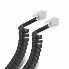 Cable Telefa³nico Steren Espiral Para Auricular 4.5m Color Negro