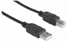 Cable Usb Manhattan Usb A/usb B 1m Transferencia De Datos 480 Mbit/s, Color Negro