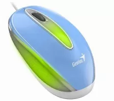 Mouse Optico Genius Dx-mini, Blueeye 1000dpi, Ambidiestro, Iluminacion Led, Usb 2.0, Azul