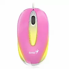 Mouse Optico Genius Dx-mini, Blueeye 1000dpi, Ambidiestro, Iluminacion Led, Color Rosa