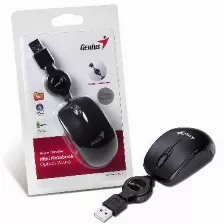 Mini Mouse Genius Micro Traveler, Retractil Usb, Negro