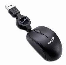 Mini Mouse Genius Micro Traveler, Retractil Usb, Negro