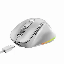 Mouse Ergonomico Genius Ergo 9000s Pro, Inalambrico 2.4ghz, Recargable Usb-c, Rgb, 6 Botones, Blanco