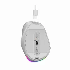 Mouse Ergonomico Genius Ergo 9000s Pro, Inalambrico 2.4ghz, Recargable Usb-c, Rgb, 6 Botones, Blanco