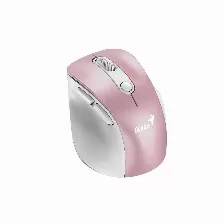 Mouse Ergonomico Genius Ergo 9000s Pro, Inalambrico, Recargable, Usb-c, Rgb, 6 Botones, Color Rosa/gris