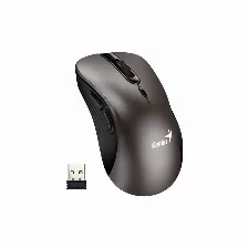 Mouse Optico Inalambrico Genius Ergo 8100s, 2.4 Ghz, Ergonomico, 6 Botones, 1600 Dpi, Titanio Color Champan