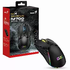 Mouse Gaming Genius Gx M700 Scorpion, 800-7200 Dpi, 6 Botones, Iluminacion Rgb, Usb 2.0, Negro