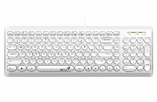 Teclado Genius Slimstar Q200, Usb 2.0, Color Blanco