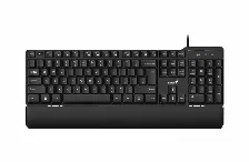 Teclado Genius Kb-100xp, Reposa Munecas, Resistente A Salpicaduras, Negro