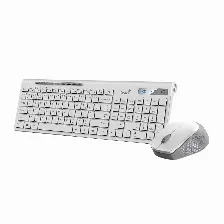 Kit Teclado Y Mouse Genius Slimstar 8230, Bluetooth 5.3, 2.4 Ghz, Inalambrico, Color Blanco