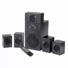 Bocinas Genius Sw-hf5.1 4500 Ii, 125w, 6 Piezas, Sonido 5.1, Acabado Tipo Madera Negro