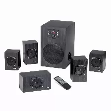 Bocinas Genius Sw-hf5.1 4500 Ii, 125w, 6 Piezas, Sonido 5.1, Acabado Tipo Madera Negro