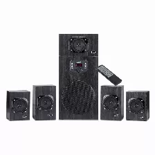 Bocinas Genius Sw-hf5.1 4500 Ii, 125w, 6 Piezas, Sonido 5.1, Acabado Tipo Madera Negro