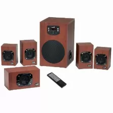 Bocinas Genius Sw-hf5.1 4600 Ii, 125w, 6 Piezas, Sonido 5.1, Acabado Tipo Madera