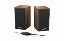 Bocinas Genius Sp-hf180 2.0 Canales, 6w, Color, Conexion 3.5mm, Usb Para Carga, Negro/madera