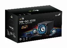 Bocinas Genius Sw-g2.1 1000 Con Subwoofer, 26w Rms, Conectividad De Audio 3.5mm, Rca, Incluye Control, Negro