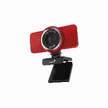 Camara Web Genius Ecam 8000, Fhd 1080p, Microfono, Clip Para Monitor, Usb, Rojo