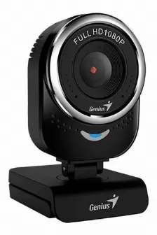 Webcam Genius Qcam 6000, Fhd 1080p, 360 Grados, Clip Para Monitor, Microfono, Usb, Negro