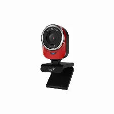 Camara Web Genius Qcam 6000, Full Hd, 1080p, Audio/microfono, Rotacion 360/180, Negro, Rojo