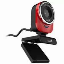 Camara Web Genius Qcam 6000, Full Hd, 1080p, Audio/microfono, Rotacion 360/180, Negro, Rojo