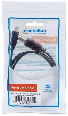 Cable Usb Manhattan Transferencia De Datos 480 Mbit/s, Color Negro