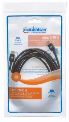 Cable Usb Manhattan Transferencia De Datos 480 Mbit/s, Color Negro