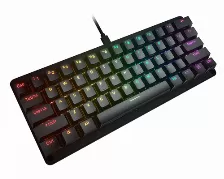 Teclado Gamer Mecanico GAME FACTOR KBG560 Switch Rojo RGB USB Negro  KBG560-RD