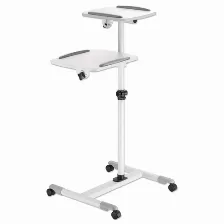 Soporte Manhattan Soporte De Carrito Para Proyectores Y Laptops, Carrito Multimedia, Gris, Blanco, Computadora Portátil/proyector, 10 Kg, -35 - 35°, 360°