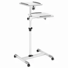 Soporte Manhattan Soporte De Carrito Para Proyectores Y Laptops, Carrito Multimedia, Gris, Blanco, Computadora Portátil/proyector, 10 Kg, -35 - 35°, 360°