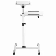 Soporte Manhattan Soporte De Carrito Para Proyectores Y Laptops, Carrito Multimedia, Gris, Blanco, Computadora Portátil/proyector, 10 Kg, -35 - 35°, 360°