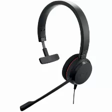 Audífonos Jabra Evolve 20 Ms Mono Diadema Para Oficina/centro De Llamadas, Micrófono Boom, Conectividad Alámbrico, Color Negro