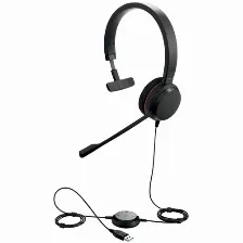 Audífonos Jabra Evolve 20 Ms Mono Diadema Para Oficina/centro De Llamadas, Micrófono Boom, Conectividad Alámbrico, Color Negro