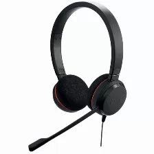 Audífonos Jabra Evolve 20 Ms Stereo Diadema Para Oficina/centro De Llamadas, Micrófono Boom, Conectividad Alámbrico, Color Negro