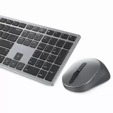 Kit Teclado Y Mouse Dell Km7321w Conexión Rf Inalámbrico + Bluetooth, Color Gris, Titanio