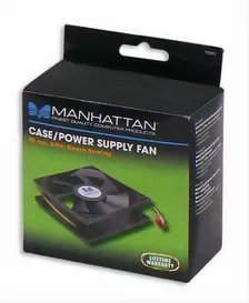 Ventilador Para Gabinete Manhattan 80x80x25mm, Conector De Corriente De 3-pin, 2500rpm, Color Negro