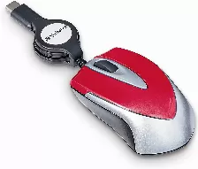 Mouse Mini Verbatim, Cable Retractil, Usb Tipo C, Color Rojo/gris