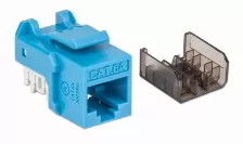 Jack Keystone Intellinet Cat 6a, Azul Con Negro, 772334