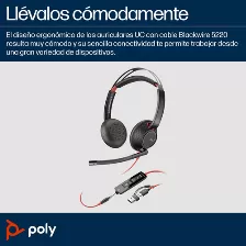 Audífonos Poly Diadema Para Business/everyday, Micrófono Boom, Conectividad Alámbrico, Conector De 3.5 Mm Si, Color Negro