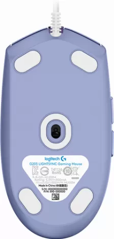 Mouse Gamer Logitech G203 Lightsync Rgb, Color Lila, 8000 Dpi, 6 Botones