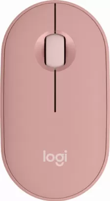 Mouse Logitech Pebble Mouse 2 M350s óptico, 3 Botones, 4000 Dpi, Interfaz Rf Inalámbrico + Bluetooth, 10 M, Batería Aa, Color Rosa