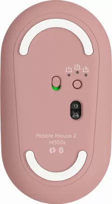 Mouse Logitech Pebble Mouse 2 M350s óptico, 3 Botones, 4000 Dpi, Interfaz Rf Inalámbrico + Bluetooth, 10 M, Batería Aa, Color Rosa