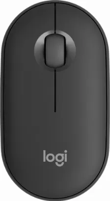 Mouse Logitech Pebble Mouse 2 M350s óptico, 3 Botones, 4000 Dpi, Interfaz Rf Inalámbrico + Bluetooth, 10 M, Batería Aa, Color Grafito